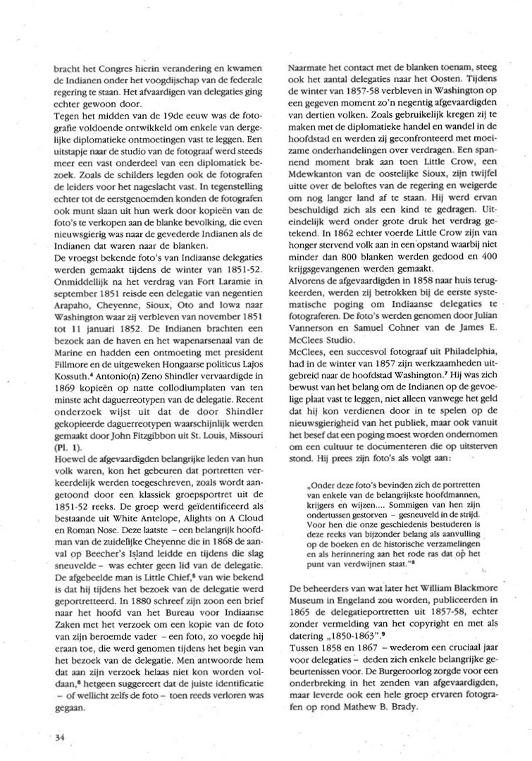 Native American Delegation text (Dutch)